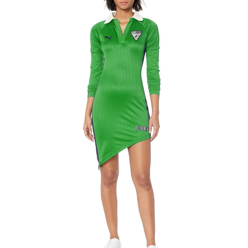 NWT Puma Fenty by Rihanna bodycon asymmetrical jersey dress L